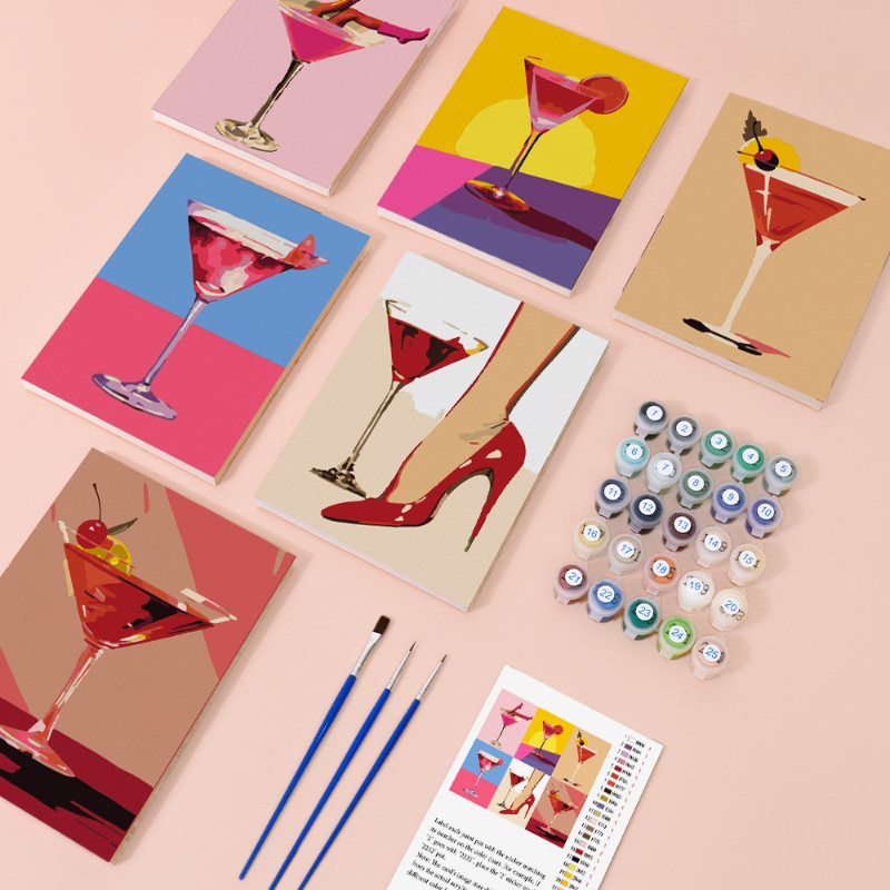 6 Mini Paintings - Fancy Cocktail Set