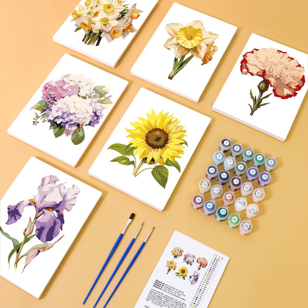 6 Mini Paintings - Flowers Set 2.0