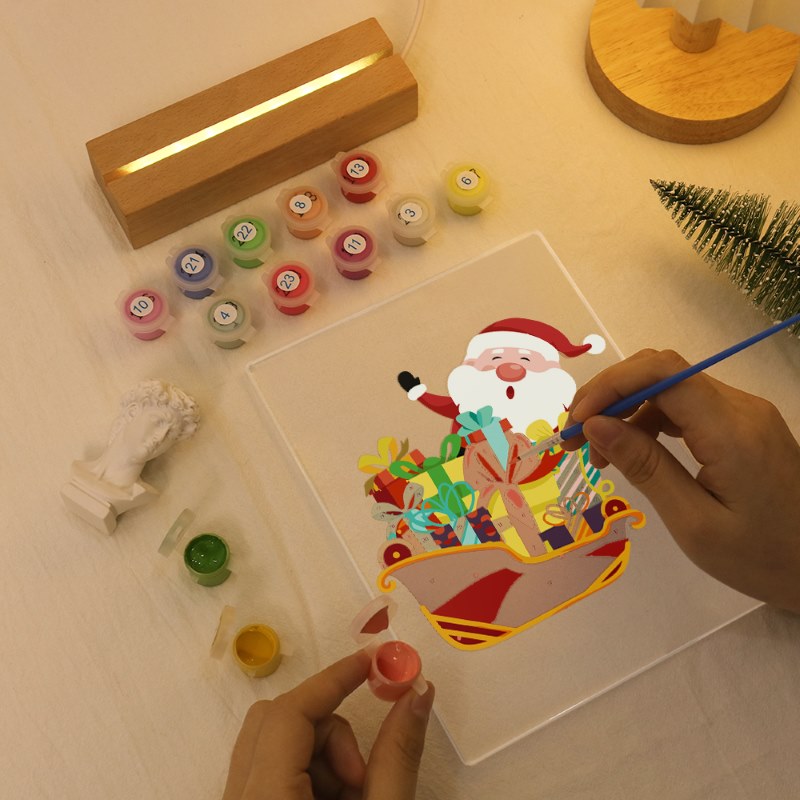 Paint by Numbers Christmas Lamp | Santa Claus
