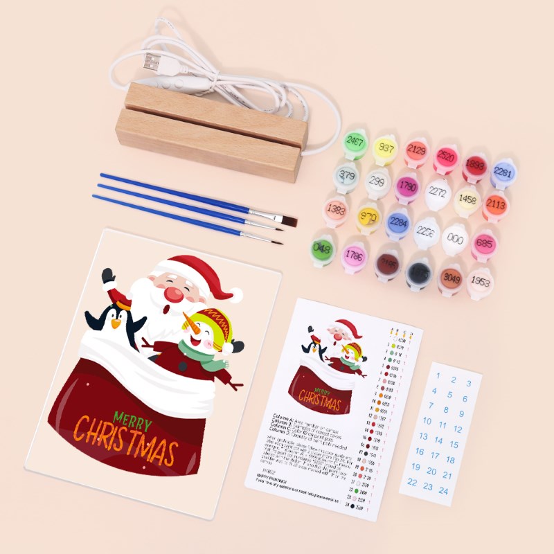 Paint by Numbers Christmas Lamp | Merry Christmas