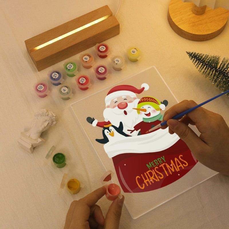 Paint by Numbers Christmas Lamp | Merry Christmas
