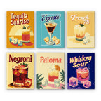 6 Mini Paintings - Gorgeous Cocktail Set