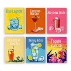 6 Mini Paintings - Happy Hour Cocktail Set