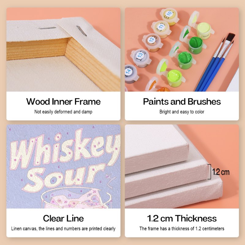 6 Mini Paintings - Gorgeous Cocktail Set