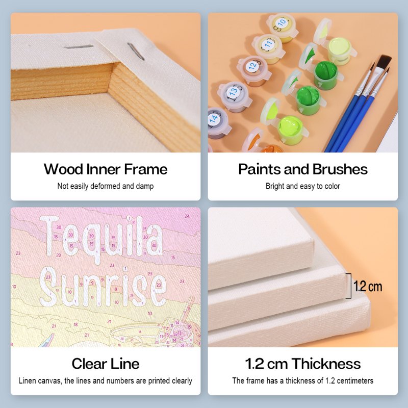 6 Mini Paintings - Happy Hour Cocktail Set