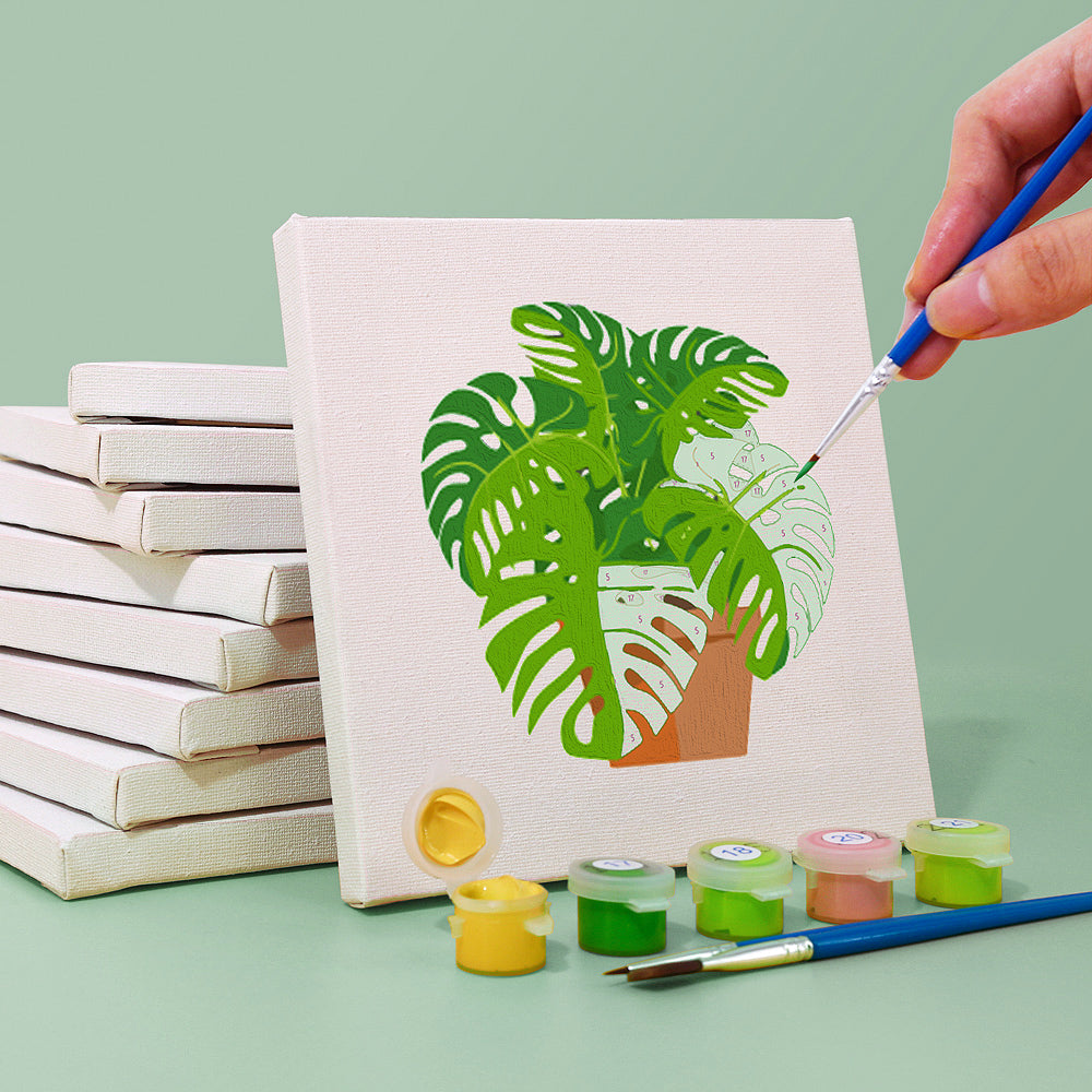 9 Mini Paintings – Indoor Plants Set | Paint by Numbers