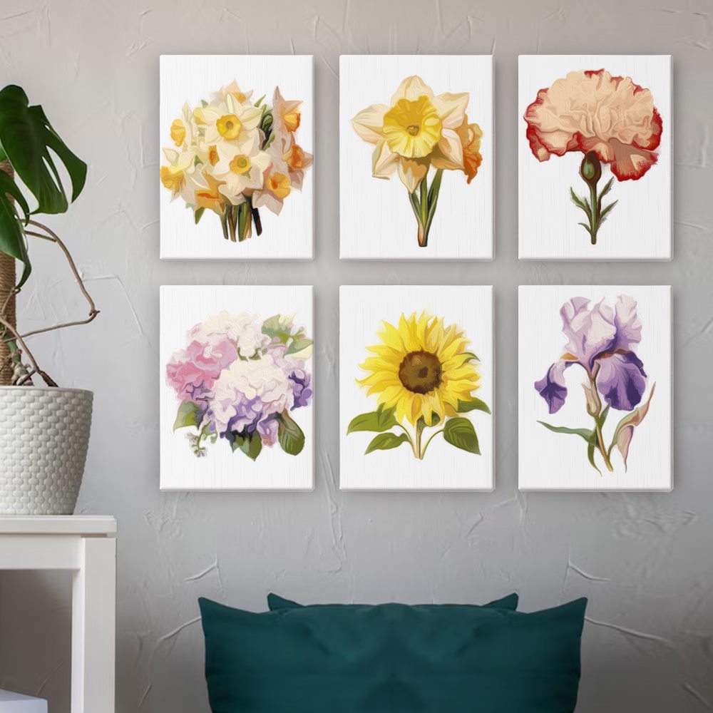 6 Mini Paintings - Flowers Set 2.0