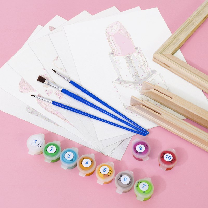 6 Mini Paintings - Pink glamour set