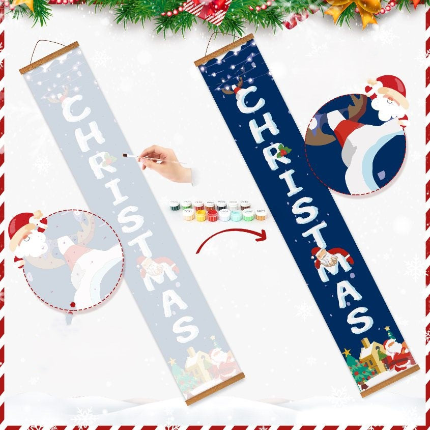 Paint-by-Number Door Panels – Merry Christmas Set