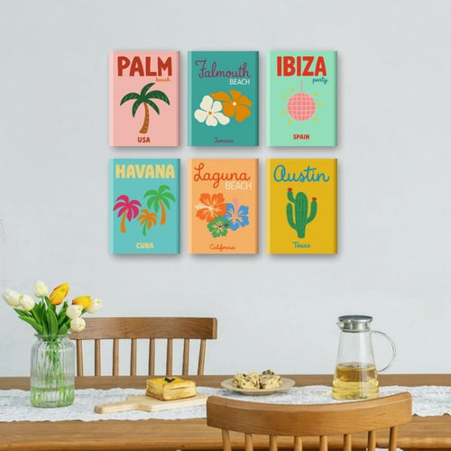 6 Mini Paintings - Beach & Summer Set