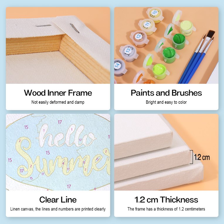 6 Mini Paintings - Summer Melon Set