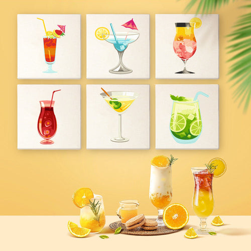 6 Mini Paintings - Cocktail Set
