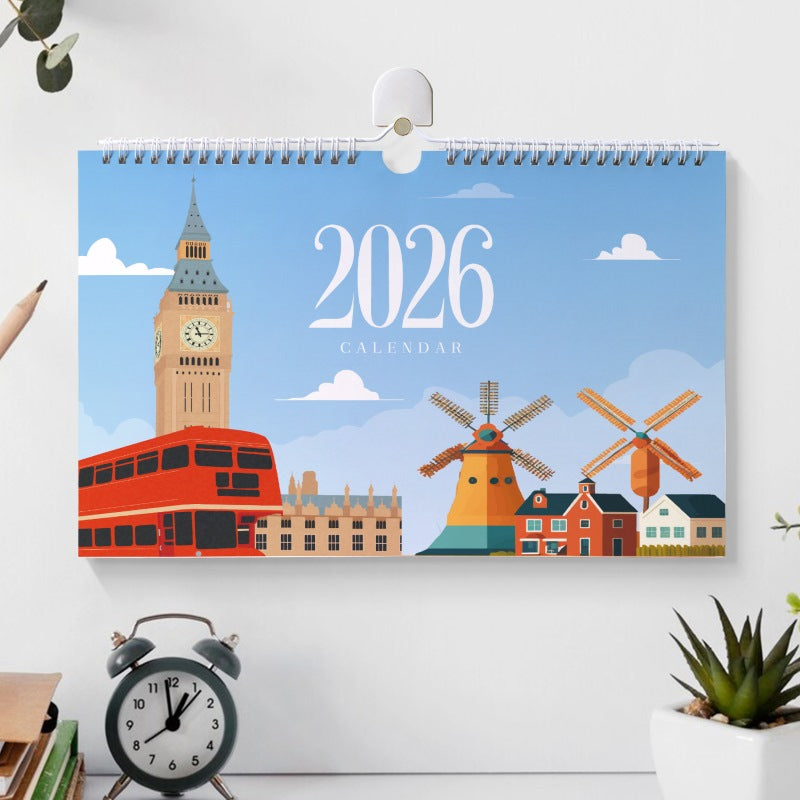 Paint by Numbers Calendar 2026 | Famous Landmarks Edition