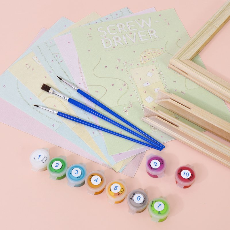 6 Mini Paintings - Paint & Pour Cocktail Set