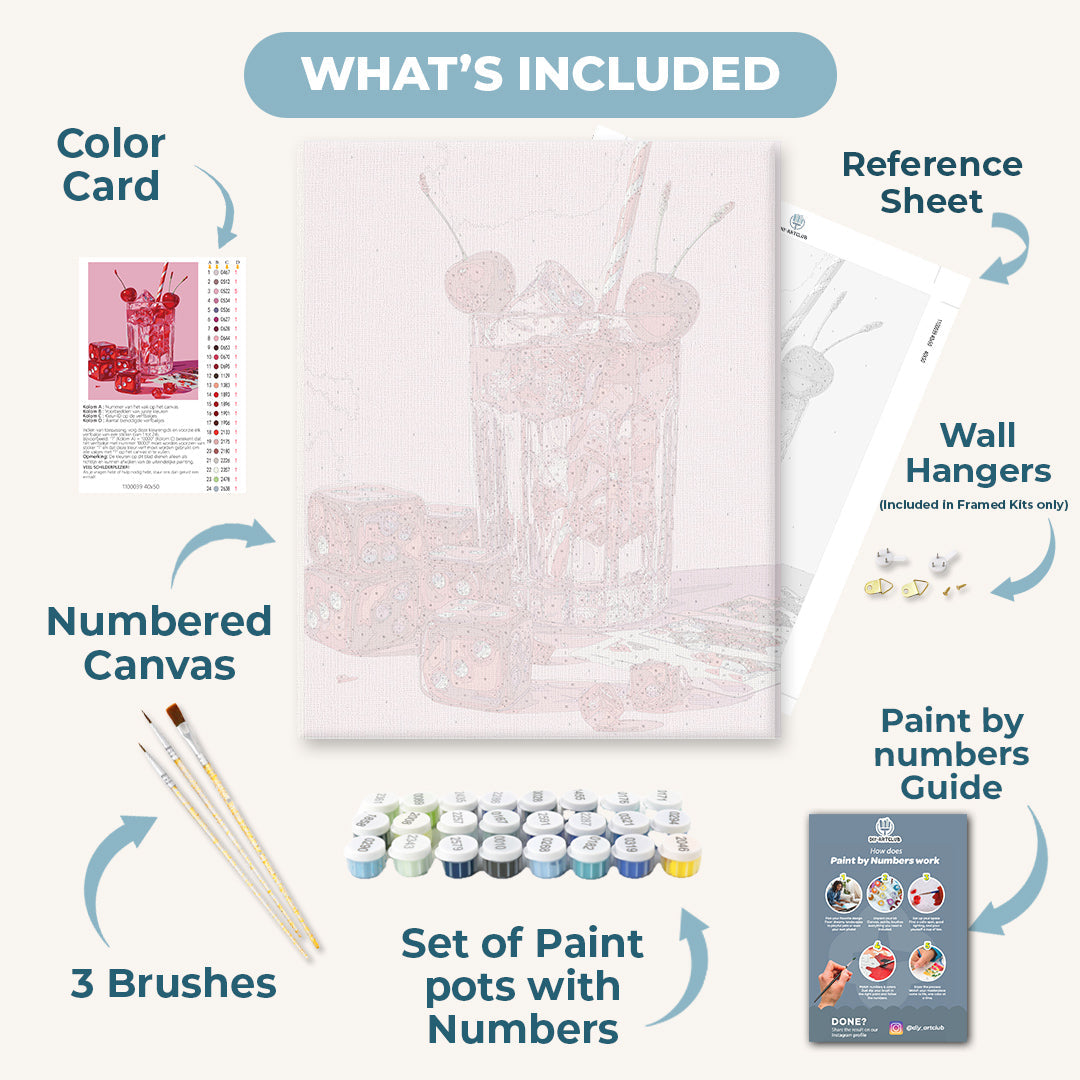 Pink cherry drink  | Paint by Numbers