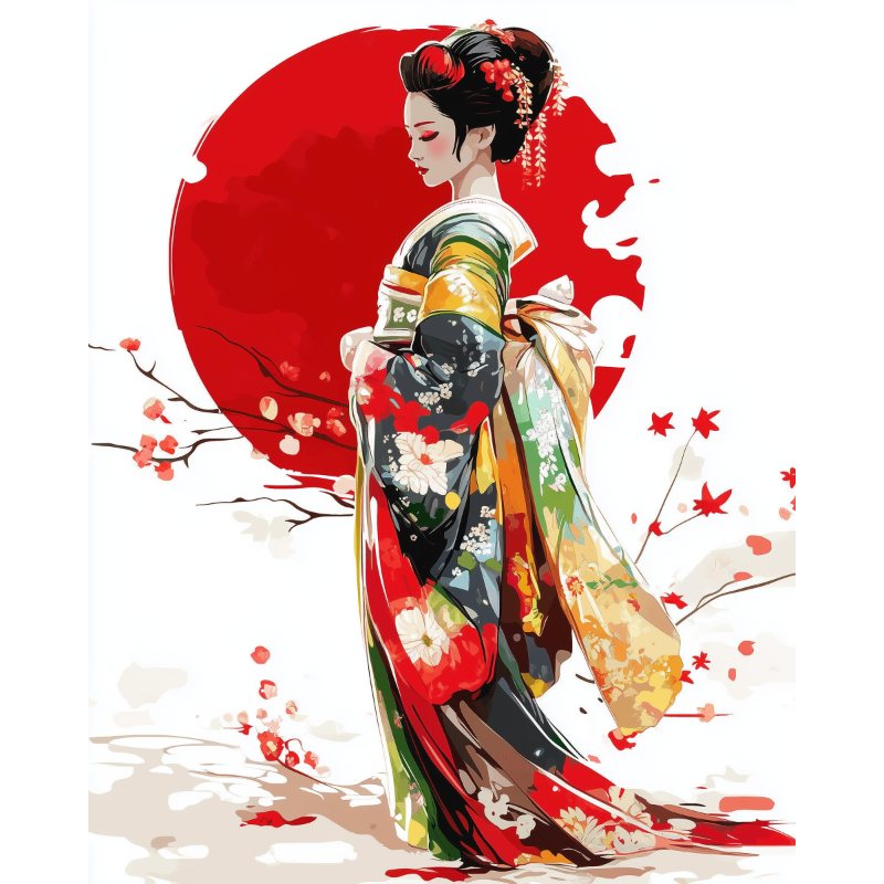 Japanese Geisha | Paint by Numbers