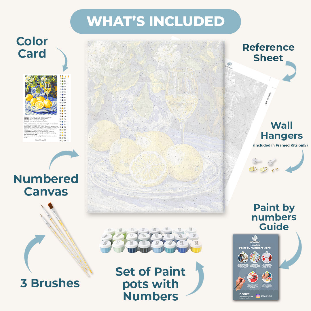 Lemons and Wine | Paint by Numbers