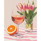 Orange wine and Tulips | Paint by Numbers