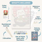 Cat in noodle bowl | Paint by Numbers