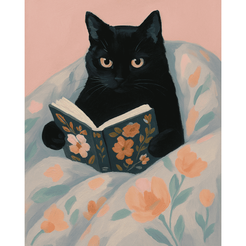 Reading cat | Paint by Numbers