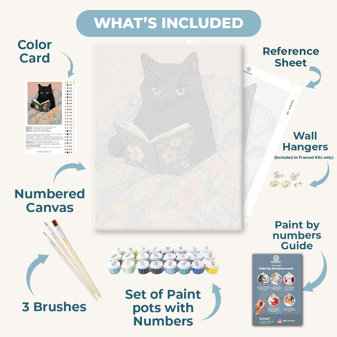Reading cat | Paint by Numbers