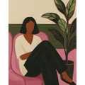 Woman and the Ficus plant | Paint by Numbers