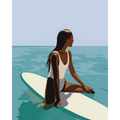 Lady on the surfboard | Paint by Number