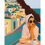 Lady in Santorini  | Paint by Numbers