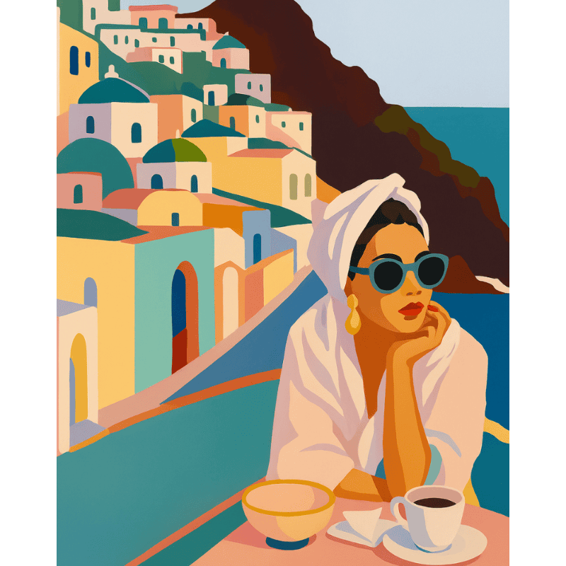 Lady in Santorini  | Paint by Numbers