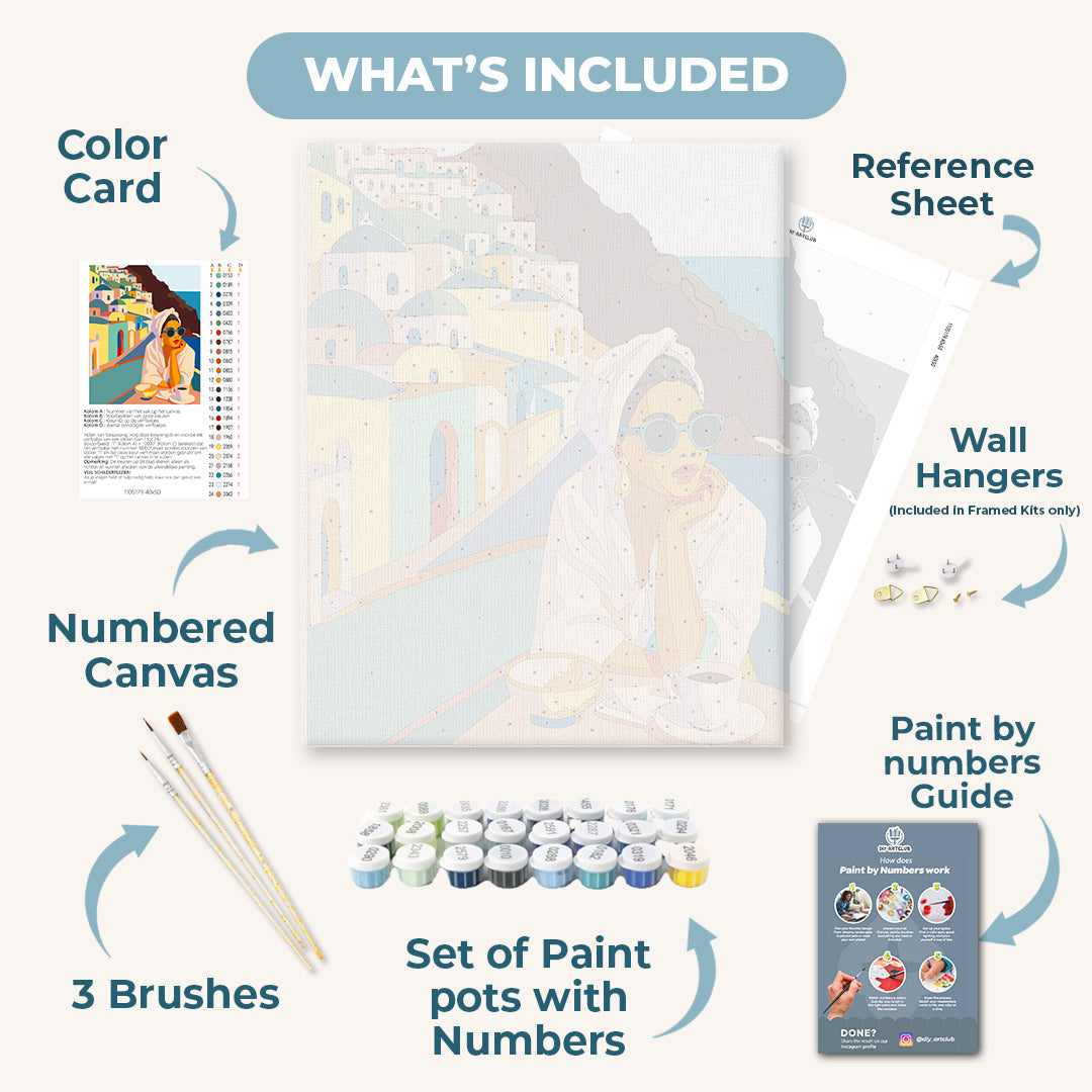 Lady in Santorini  | Paint by Numbers