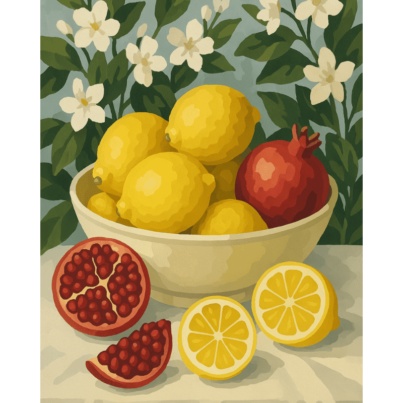 Pomegranates & Lemons | Paint by Number