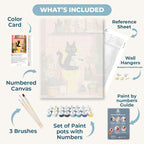 The black cat on the toilet | Paint by Number