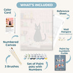 The black cat in the kitchen | Paint by Number