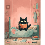 The black cat in the bedroom | Paint by Number