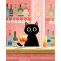 The black cat at the bar | Paint by Number