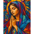 Stained glass Virgin Mary | Paint by Number