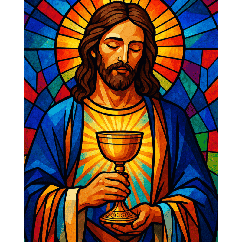 Stained glass Jesus | Paint by Number