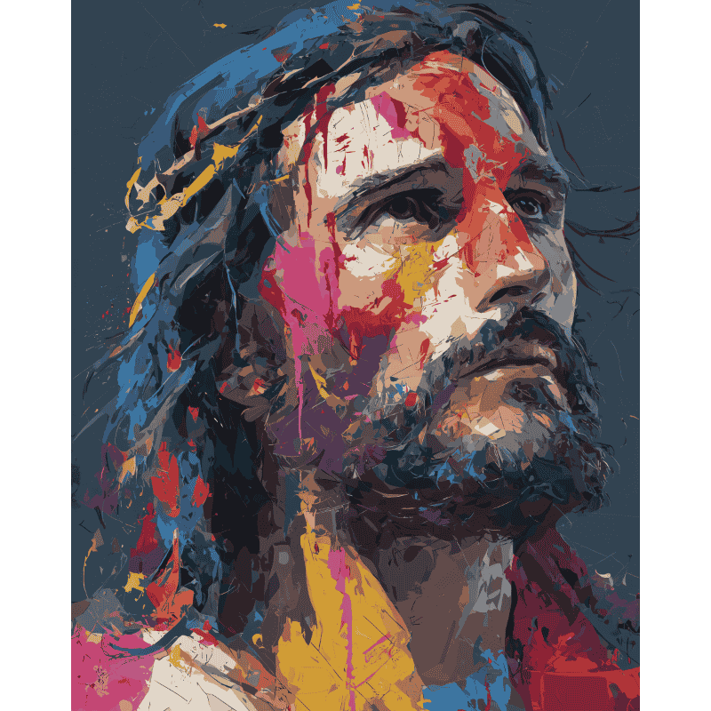 Abstract Jesus | Paint by Number