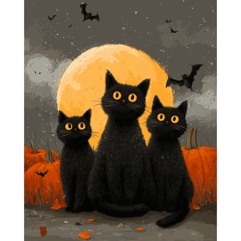 Black trio | Paint by Number