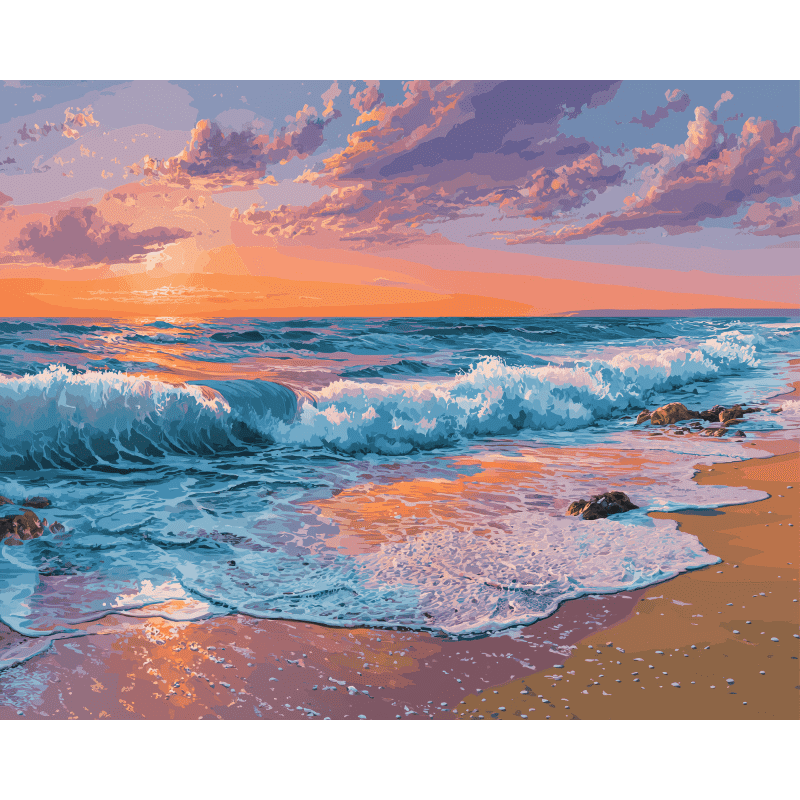 Pink sunset | Paint by Number