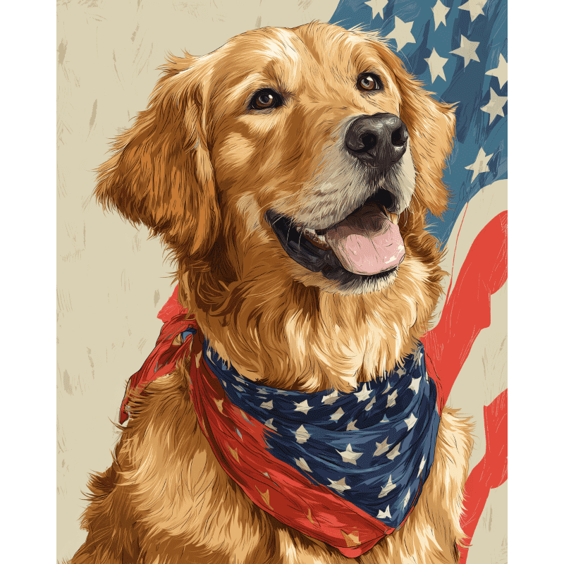 Patriotic dog | Paint by Number