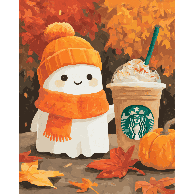 Pumpkin spice ghost | Paint by Number