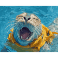 Yawning seal | Paint by Number