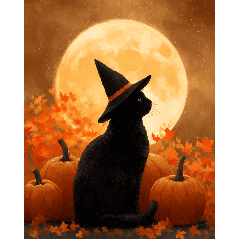 Full moon watcher | Paint by Number