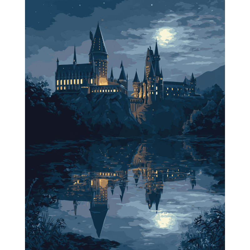 Moonlit castle | Paint by Number