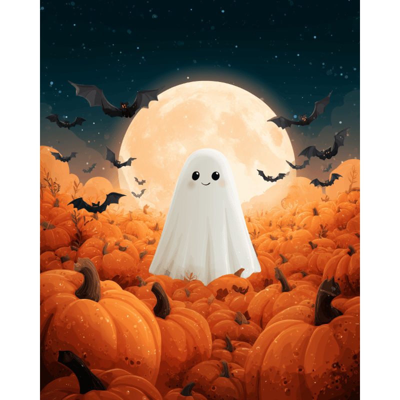 Pumpkin ghost | Paint by Number
