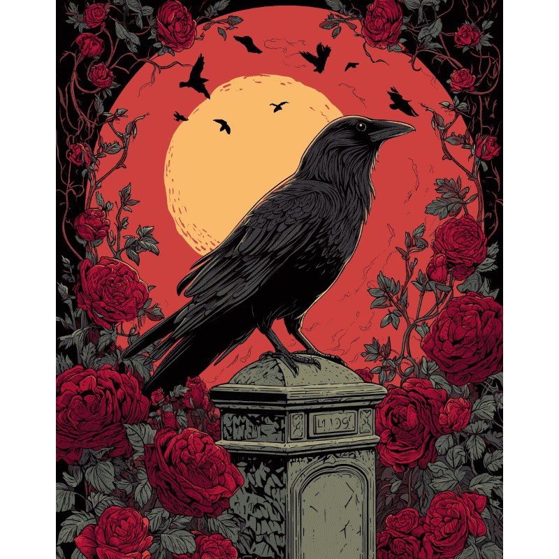 Roses and Ravens | Paint by Number