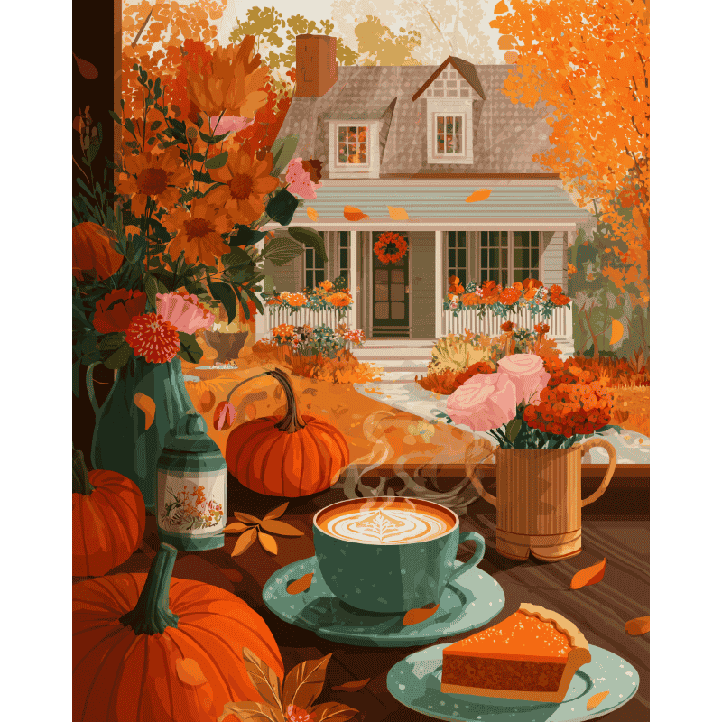 Pumpkins & Pie | Paint by Number