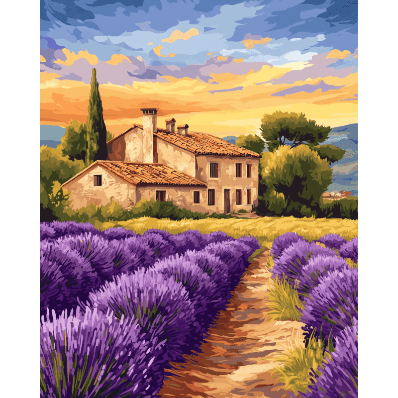 Lavender field in France | Paint by Number