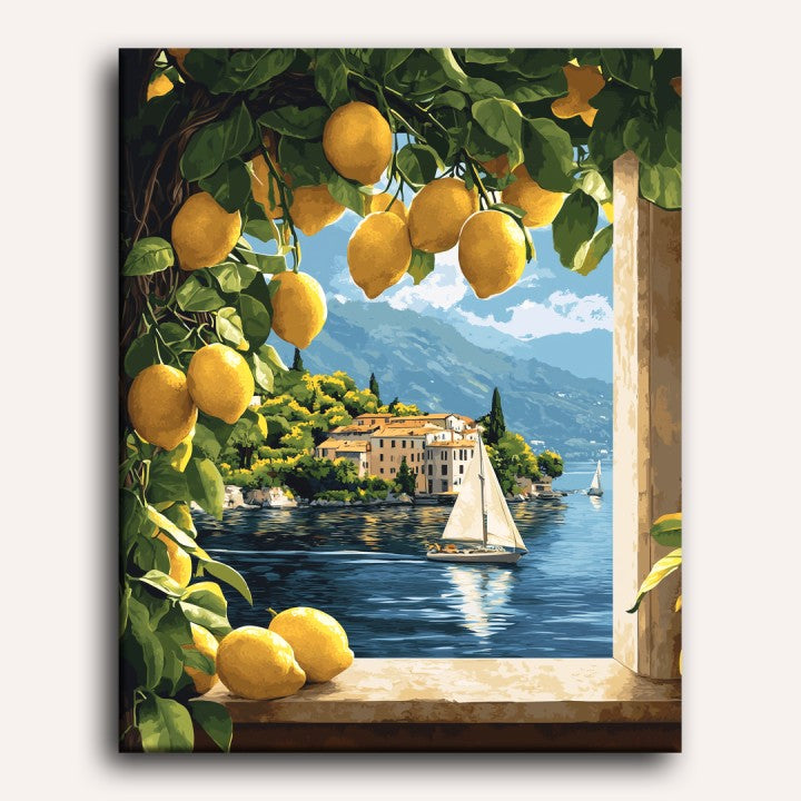 Lemons at the window | Paint by Number
